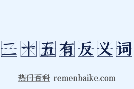 二十五有反义词是什么意思的图片
